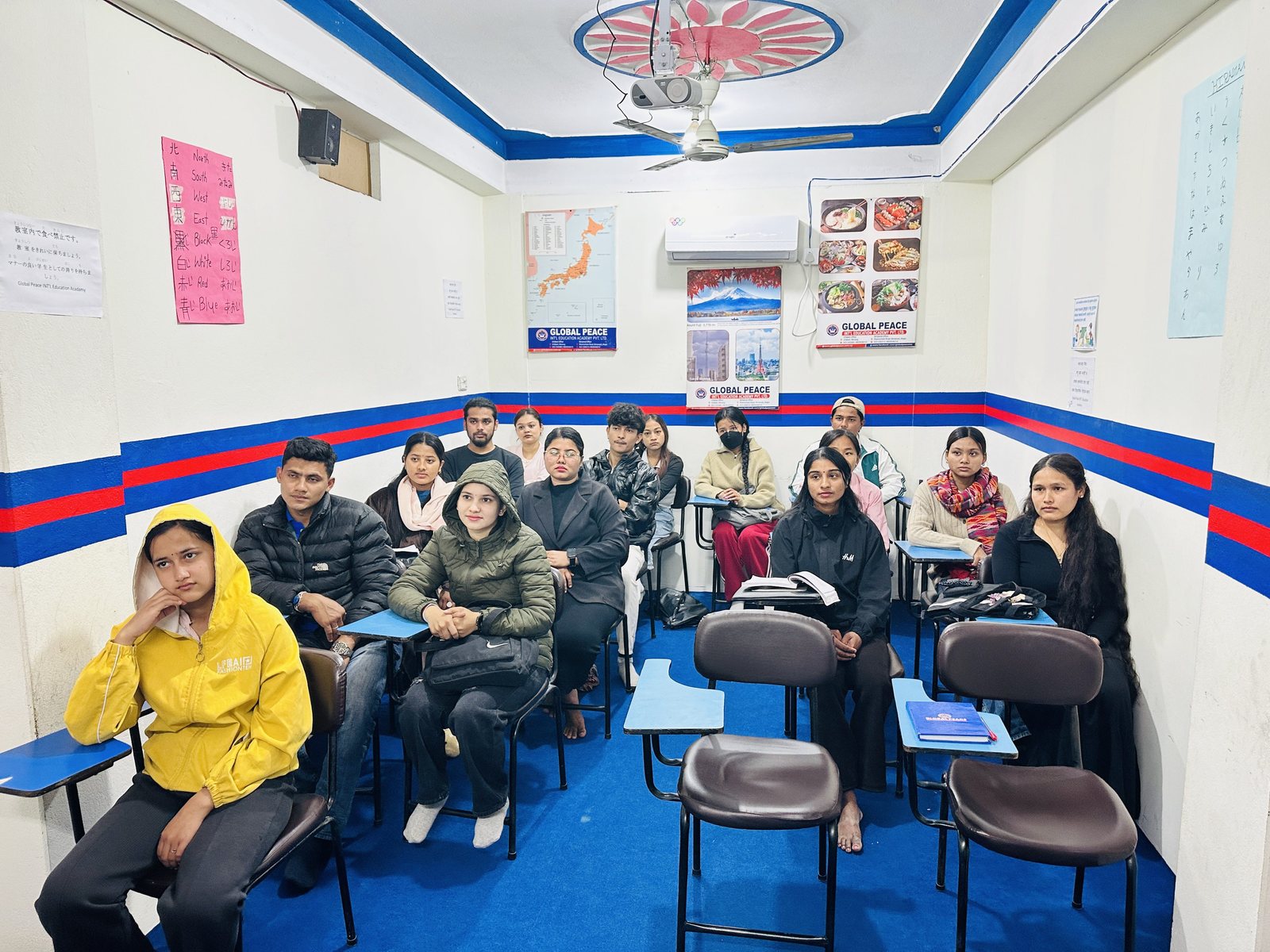 Active Japanese language classroom session at Global Peace Urlabari